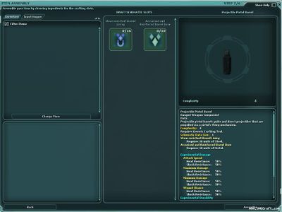 Projectile Pistol Barrel (Schematic) - SWGANH Wiki